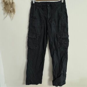 American eagle washed navy blue cargo straight leg pants